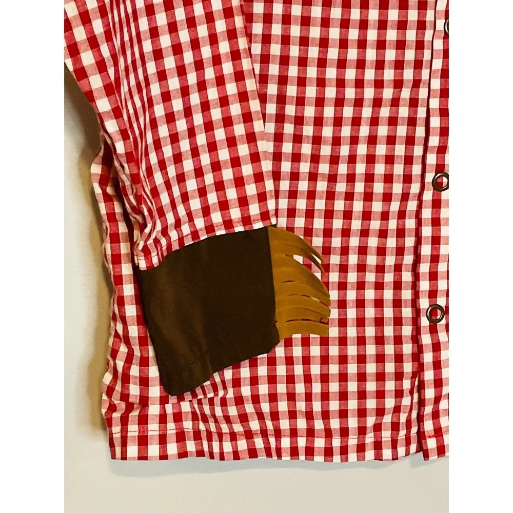 Gymboree cowboy gingham western shirt fringed Halloween costume boys girls 10 12